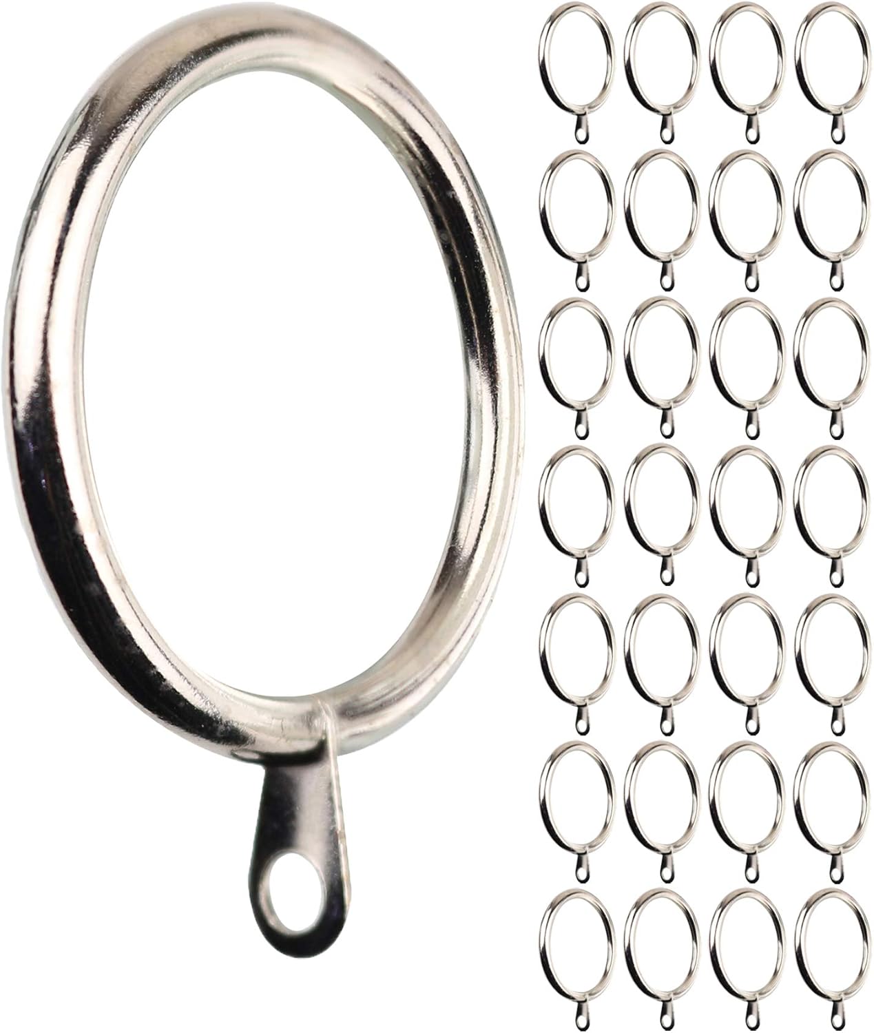Meriville 2-Inch Metal Curtain Rings - Set of 28: Easy Installation!