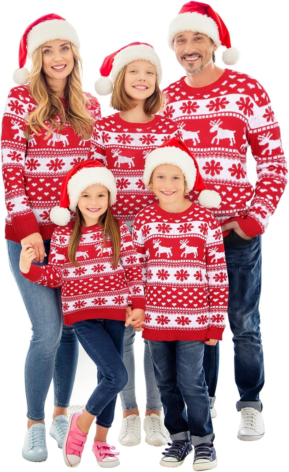 Ugly Christmas Matching Family Sweater with Hat for Holidays