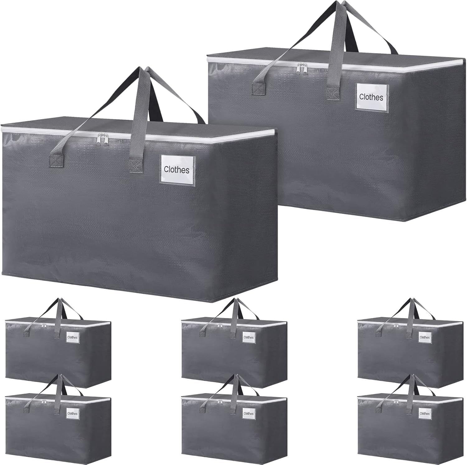 BlissTotes Large Moving Boxes with Zippers & Handles for Storage