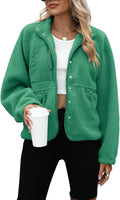 Yanekop Womens Fleece Jacket Fuzzy Sherpa Button-Down - Cozy Layer you