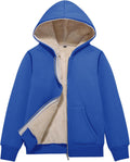 Flygo Unisex Kids Sherpa Lined Fleece Jacket Hoodie - Warm & Cozy