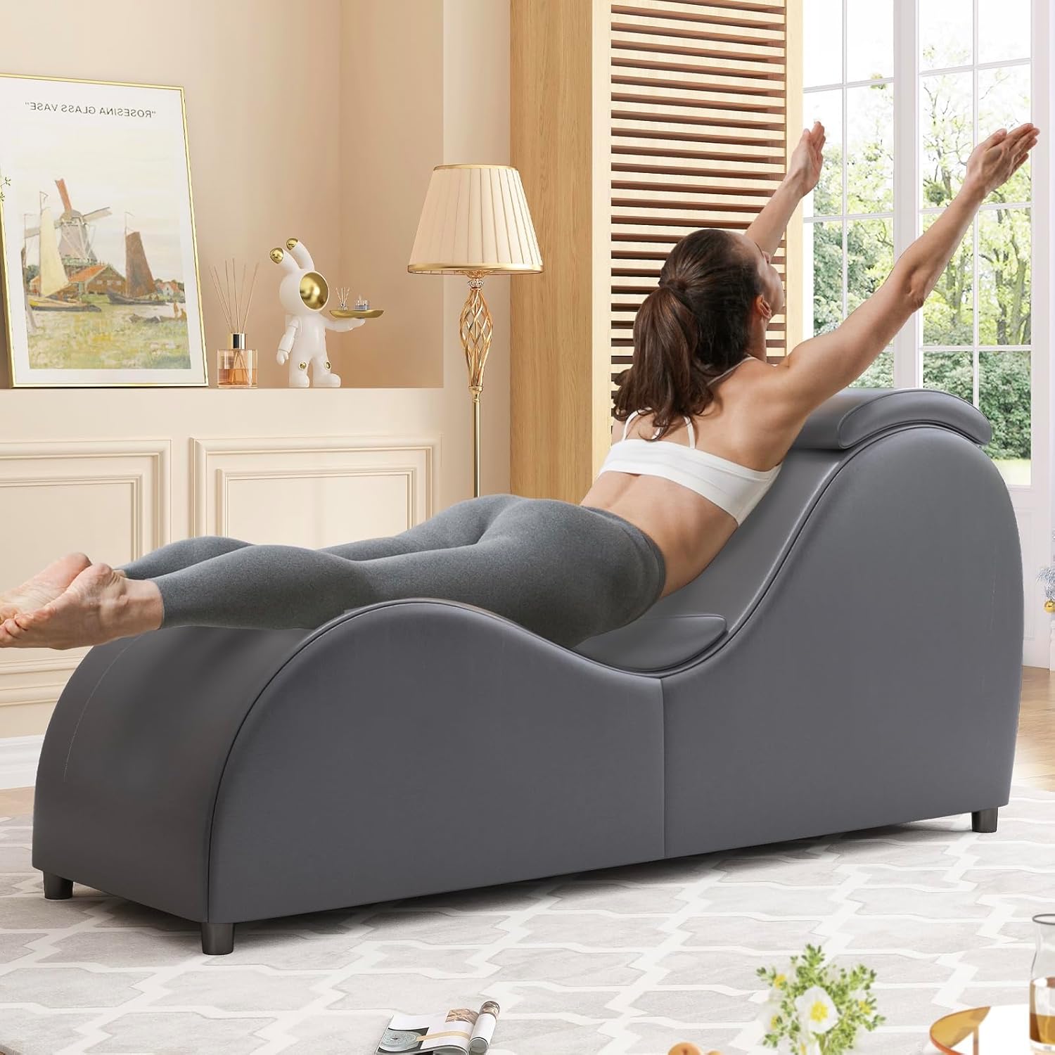 Balus 60'' Yoga Chair: Relaxation & Style in Dark Grey