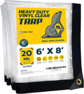 Heavy Duty Waterproof Clear Tarp 6x8 FT for All Seasons