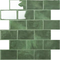 STICKGOO Peel and Stick Subway Tiles - Thick Forest Green Backsplash