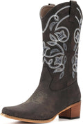 IUV Cowboy Boots For Women Pointy Toe Mid Calf Boots (Style VF49)