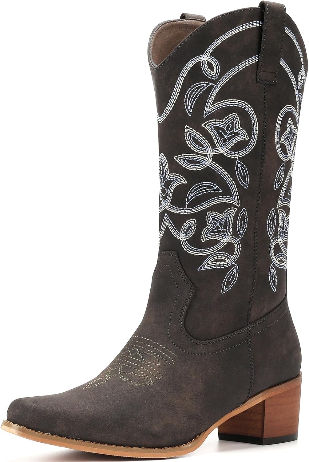 IUV Cowboy Boots for Women - Stylish Pointy Toe Western Design