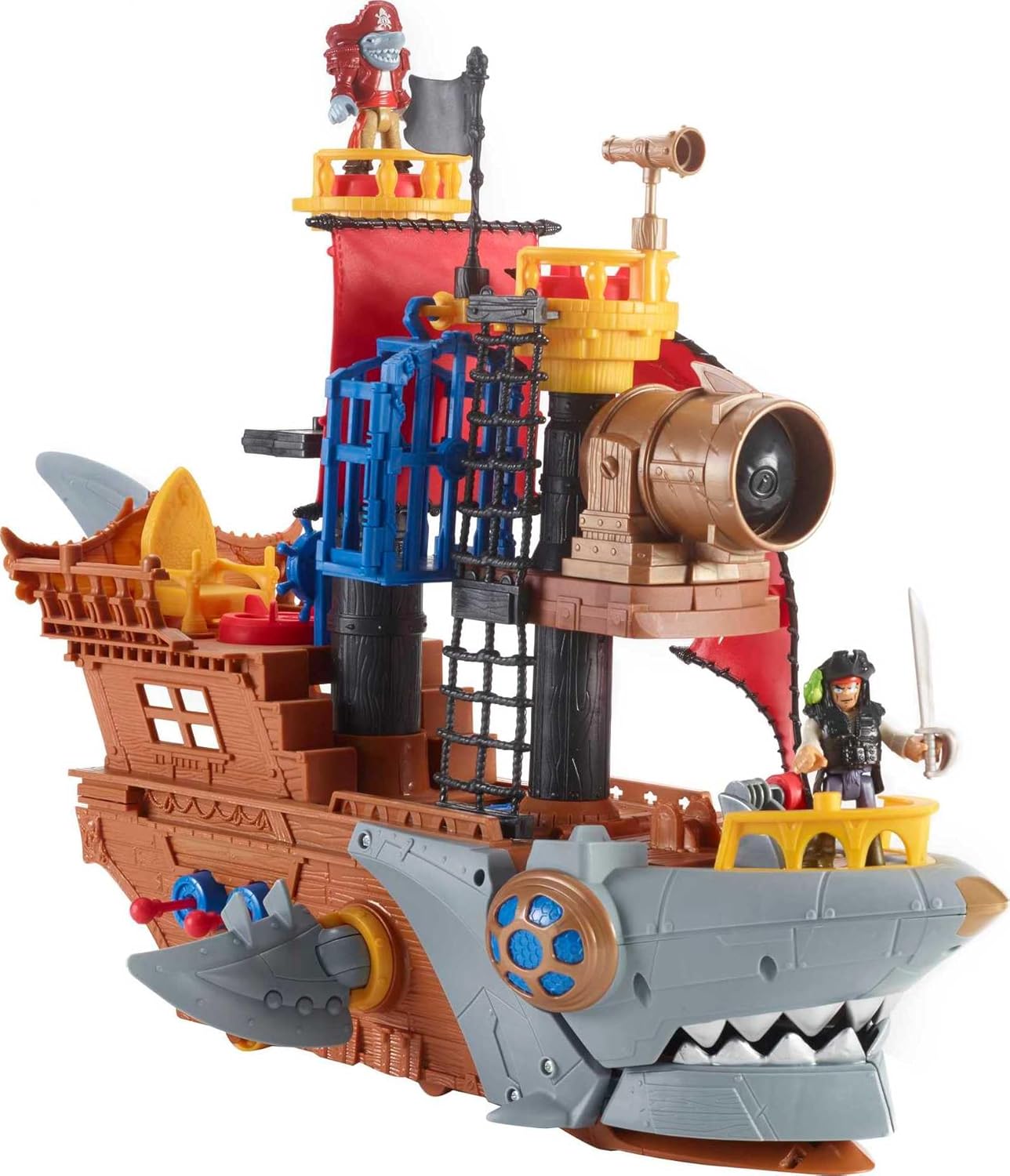 Fisher-Price Imaginext Shark Bite Pirate Ship Playset for Kids