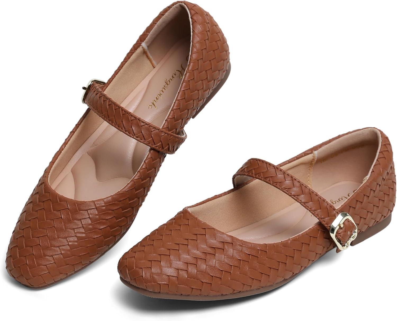 Trendy Brown Mary Jane Shoes Women Flats with Strap for Comfort