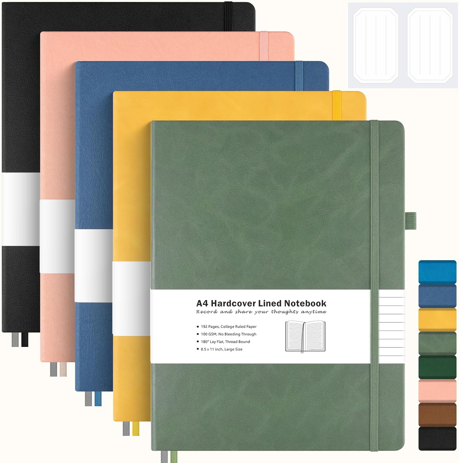 Premium MALEDEN A4 Leather Notebook Set - 192 Thick Pages, Professional & Stylish