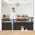 24 in Tall x 110 in Extra Wide Retractable Dog Gate - Short Step Over