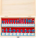 HILTEX Tungsten Carbide Router Bit Set 24-Piece - Durable Wood Cuts