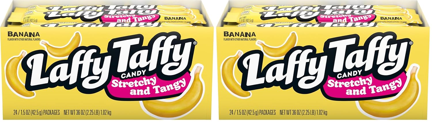 Laffy Taffy Candy Bars - Stretchy & Tangy Banana Flavor Pack