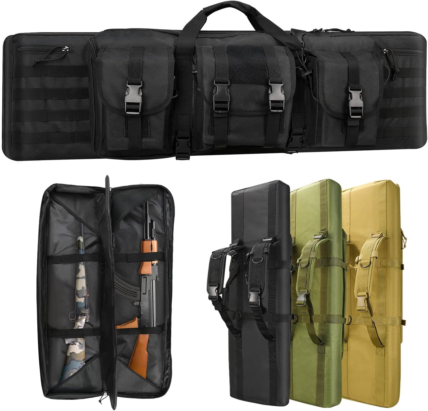 36/42/46in Double Rifle Case for Tactical Firearm Storage