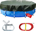 10ft Round Pool Winter Cover for Above Ground Pools - Heavy Duty Winch
