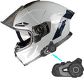 1Storm Motorcycle Full Face Helmet Dual Lens Cement Grey XL