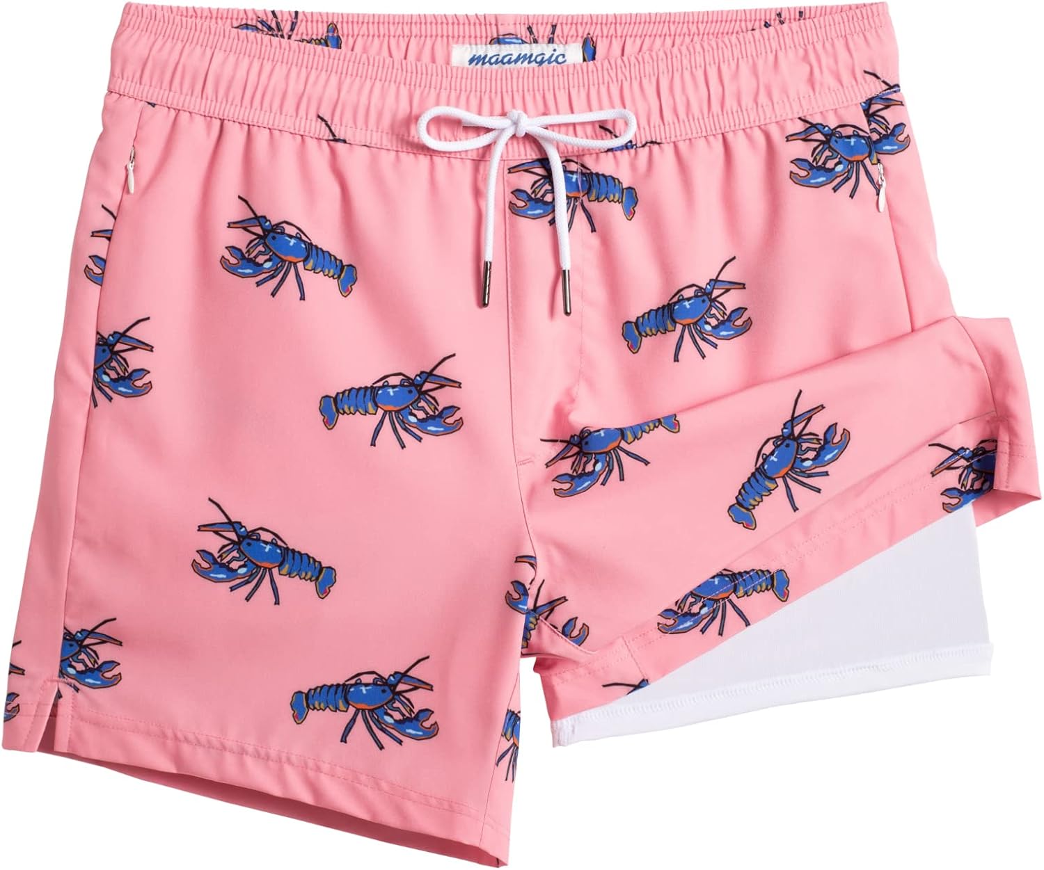 maamgic Mens Swim Trunks with Compression Liner for Comfort