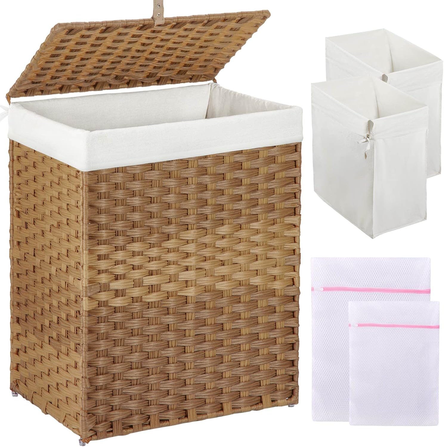 GREENSTELL Laundry Hamper with Lid - 90L Capacity for Clothes