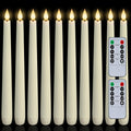 Homemory 12 Pcs Waxy Flameless Taper Candles with Remote - Realistic
