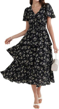 Floral Summer Midi Dress for Women - Elegant Boho Style