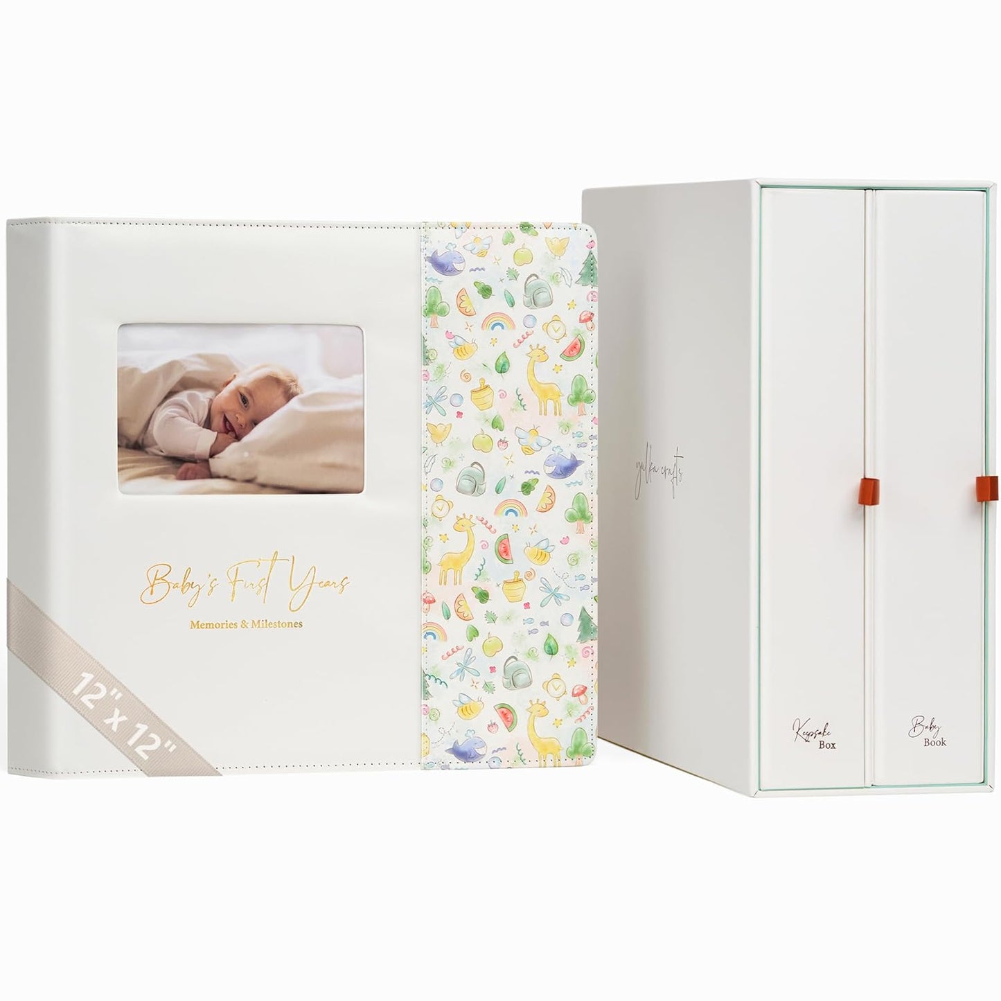 Keepsake Baby Memory Book with Box - Timeless Leather Quality