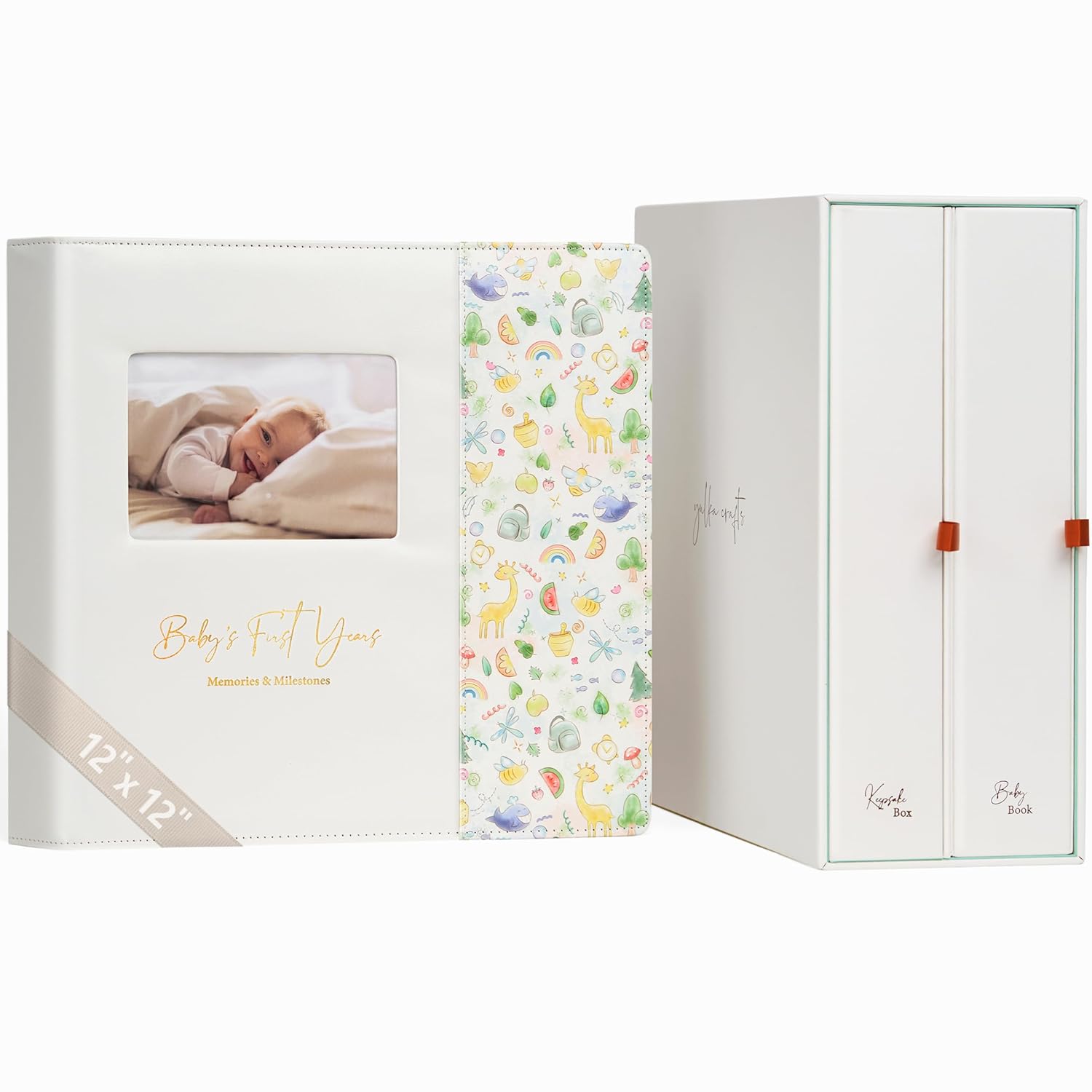 Keepsake Baby Memory Book with Box - Timeless Leather Quality