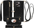 Crossbody Wallet Case for iPhone 15 Pro Max - Mirror, RFID, Shockproof