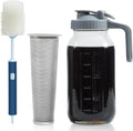 Zamron 64oz Glass Cold Brew Pitcher - Strong Sealing, Fine Filter, Easy Wash