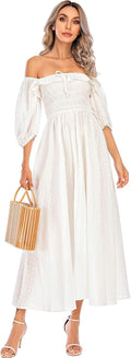 R.Vivimos Women Summer Ruffled Backless A Line Midi Dress - Flowy