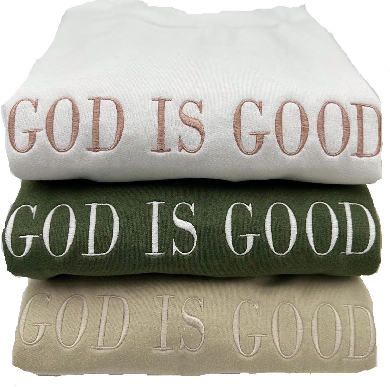 Embroidered GOD IS GOOD Sweatshirt for Faith and Inspiration