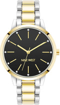 Women's Crystal Accented Bracelet Watch - Matte Black Dial