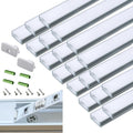 Pre-Drilled Countersunk LED Strip U Channel Diffuser 20-Pack - Flush