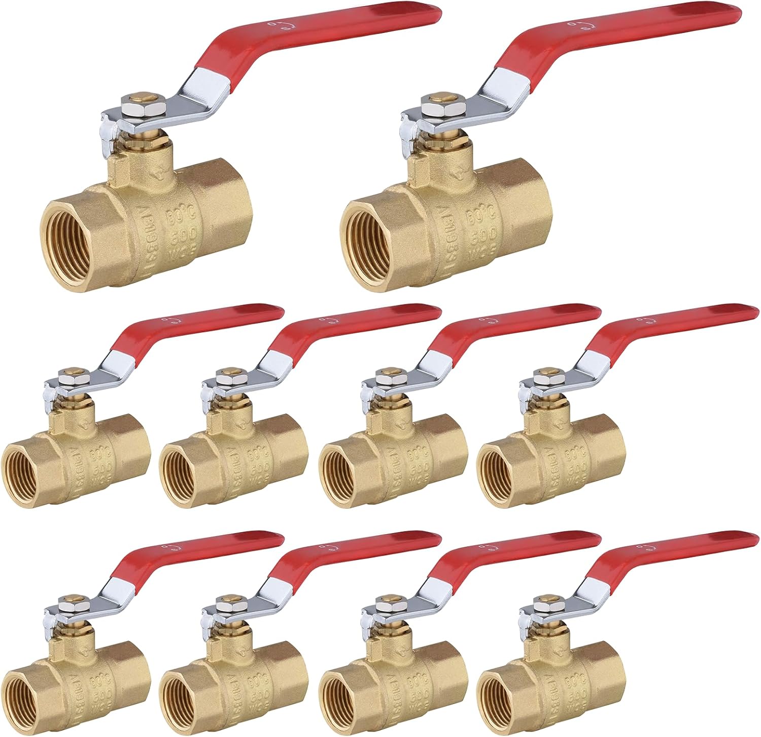 10-Pack 1/2 Inch FIP Threaded Ball Valve for Plumbing Needs