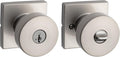 Kwikset Pismo Entry Door Knob with Lock and Key - Satin Nickel