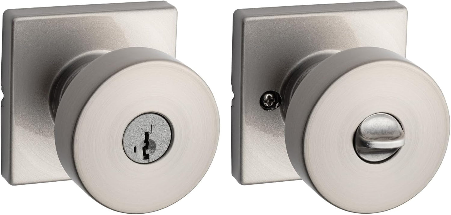 Kwikset Pismo Entry Door Knob with SmartKey Security Features
