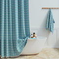 BTTN 78 in Long Shower Curtain Boho Farmhouse - Heavy Linen Blend