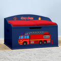 DIBSIES Personalized Creative Wonders Toy Box (Firetruck, Blue)