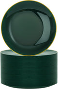 Nervure 100Pcs Green and Gold 7.5in Disposable Plates - Elegant