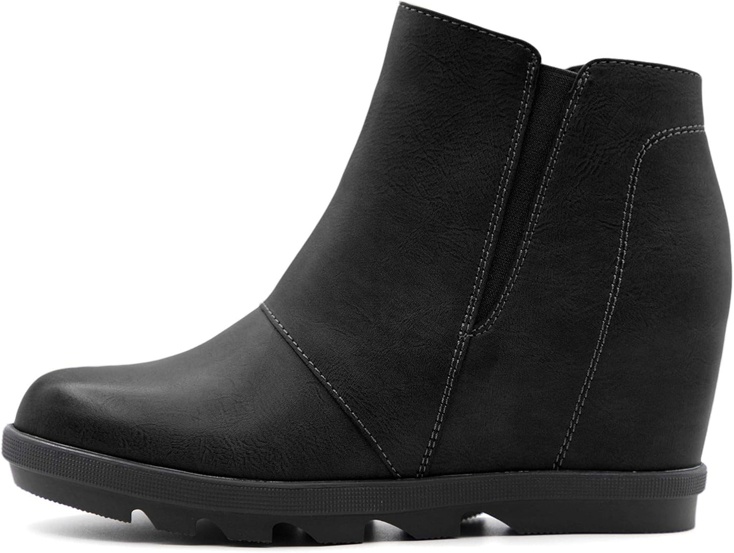 Athlefit Wedge Booties for Women - Comfortable Ankle Boots