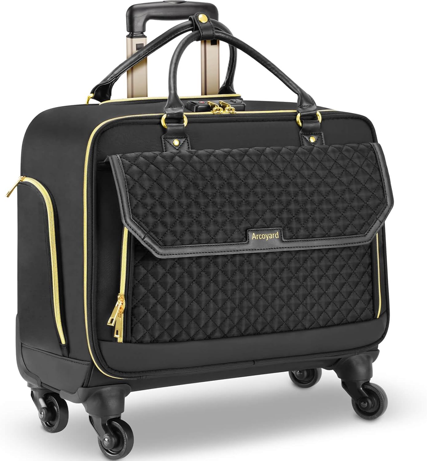 Rolling Laptop Bag with 4 Spinner Wheels for Travel and Work