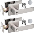 2 Pack Door Handle Heavy Duty Keyed Alike - Satin Nickel Levers