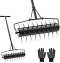 Seeutek 18 Inch Rolling Lawn Aerator - Heavy Duty Manual Soil