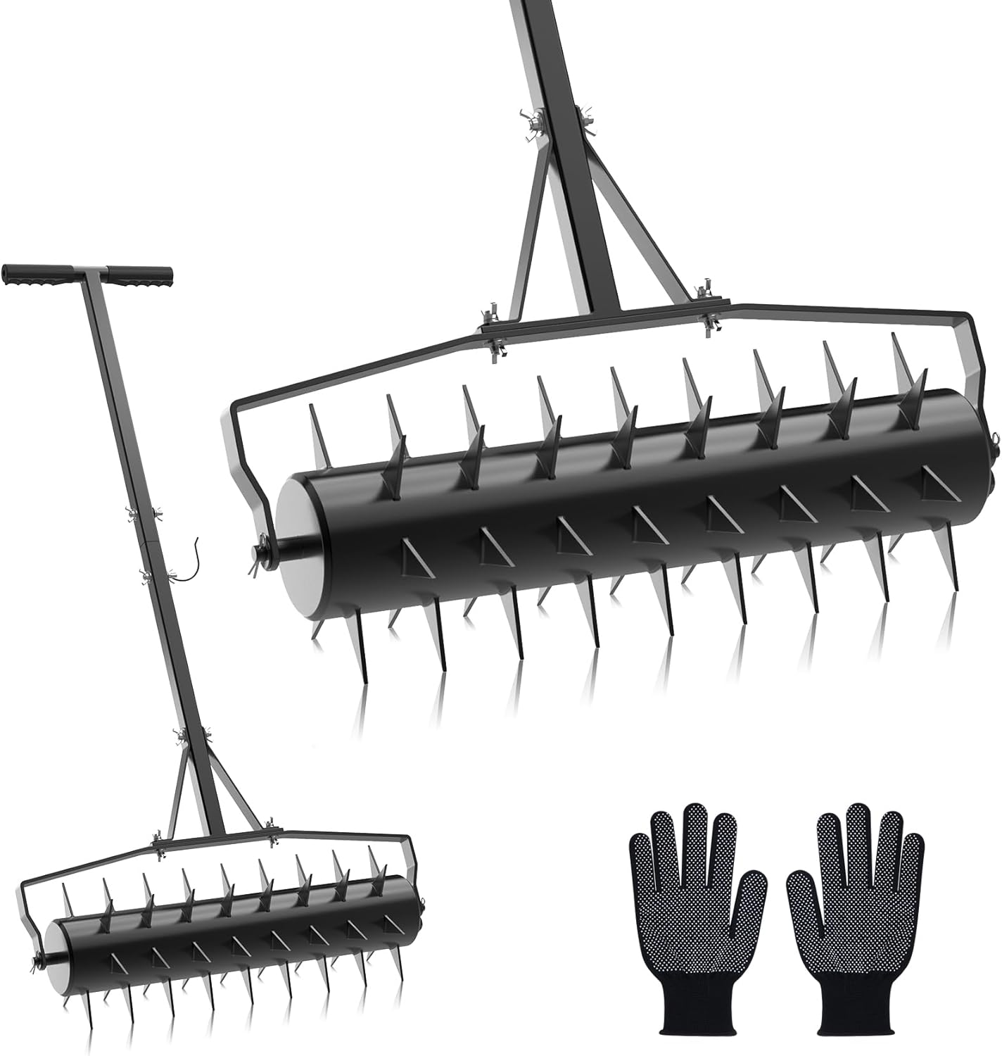 Seeutek 18 Inch Rolling Lawn Aerator for Healthy Grass Growth