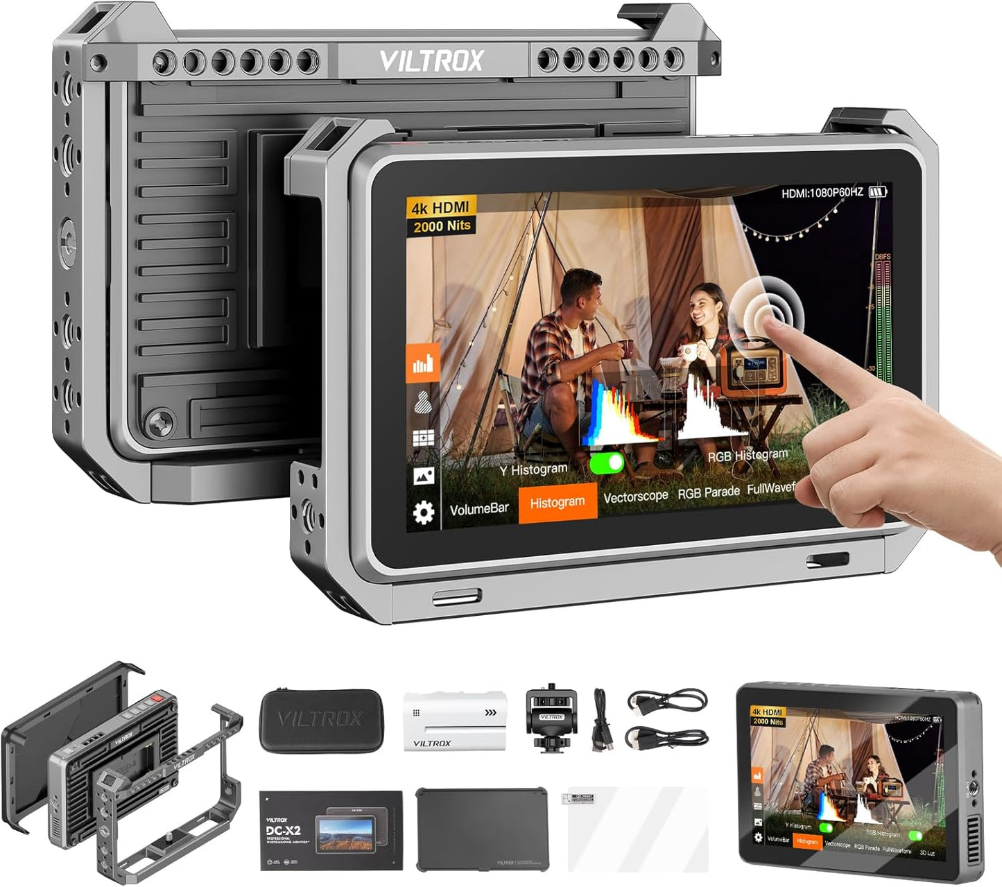VILTROX DC-X2 Cage 6in SDI Camera Monitor with 2000 Nits Brightness