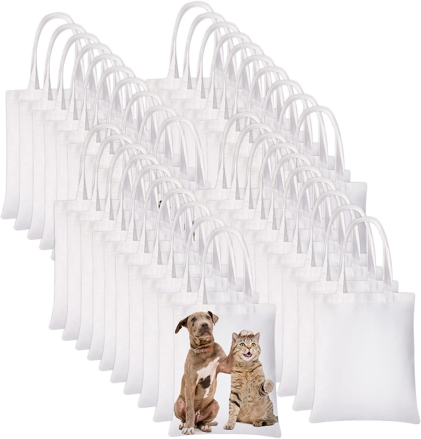 40 Pieces Sublimation Blank Canvas Tote Bags for DIY Crafting