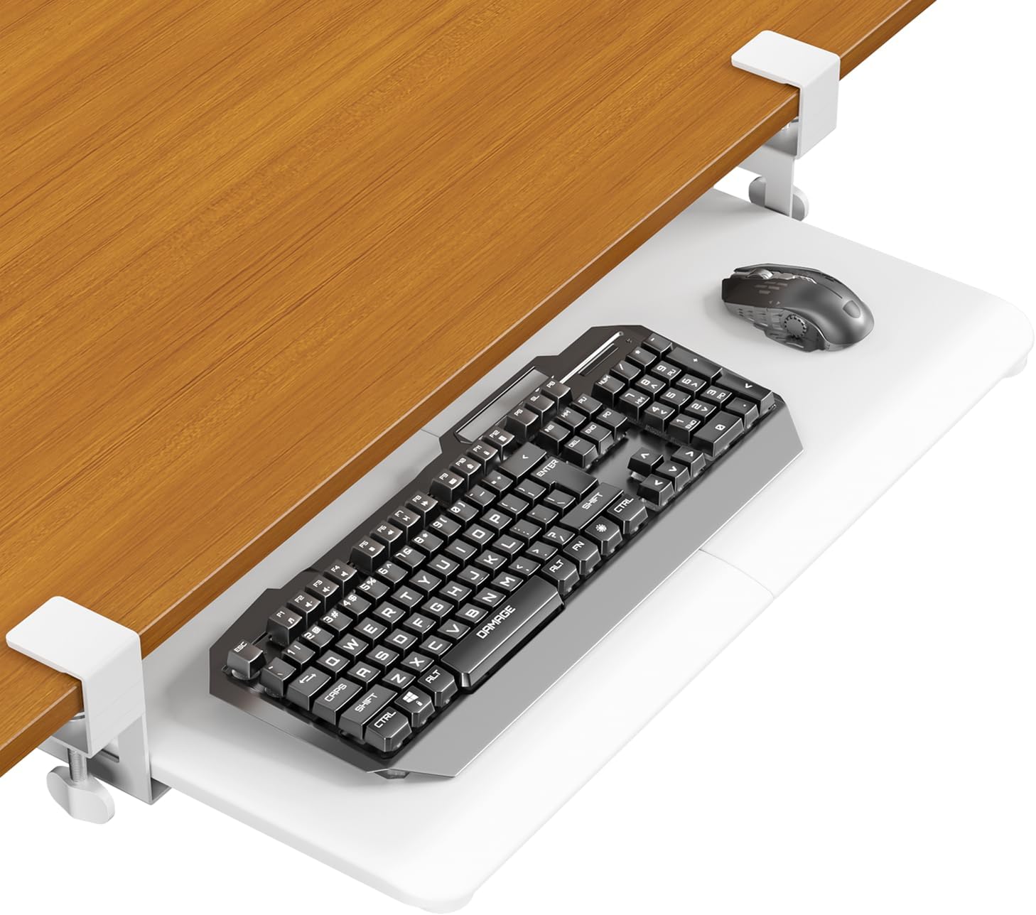 ERGOMAKER Under Desk Keyboard Tray - Effortless Typing & Organization!