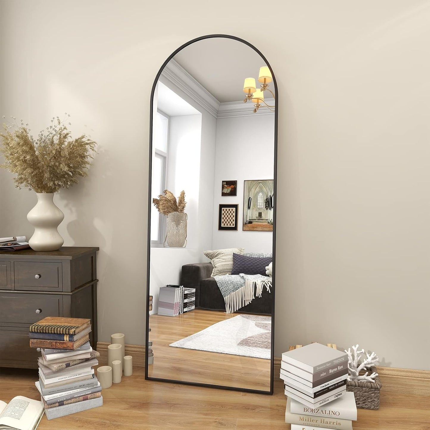 BEAUTYPEAK 64x21 Arch Floor Mirror - Full Length Arched Mirror