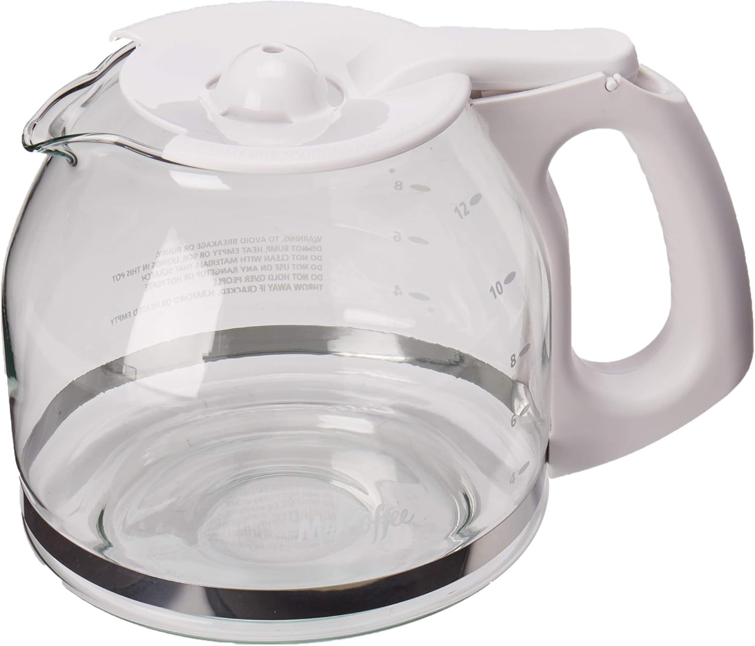 Mr. Coffee Replacement White Glass Carafe - Brew 12 Cups!