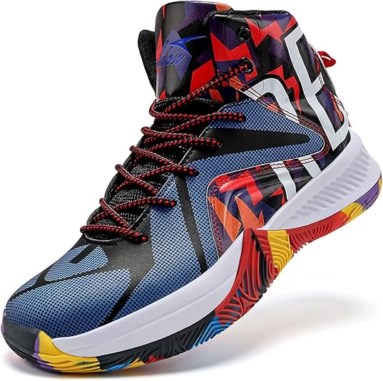 ASHION Kids Basketball Shoes Youth Mid-Top Sneakers for Sports