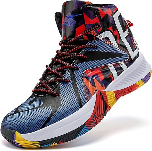 ASHION Kids Basketball Shoes Youth Mid-Top Sneakers for Sports
