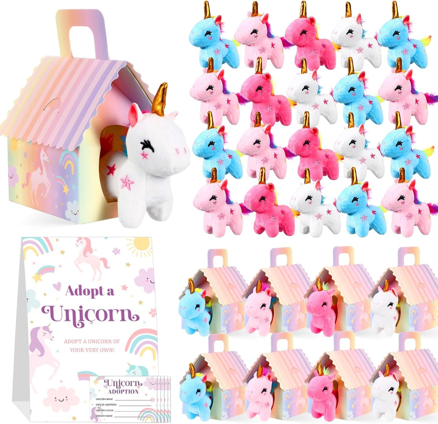 73 Pcs Adopt a Unicorn Party Favors Set for Magical Fun